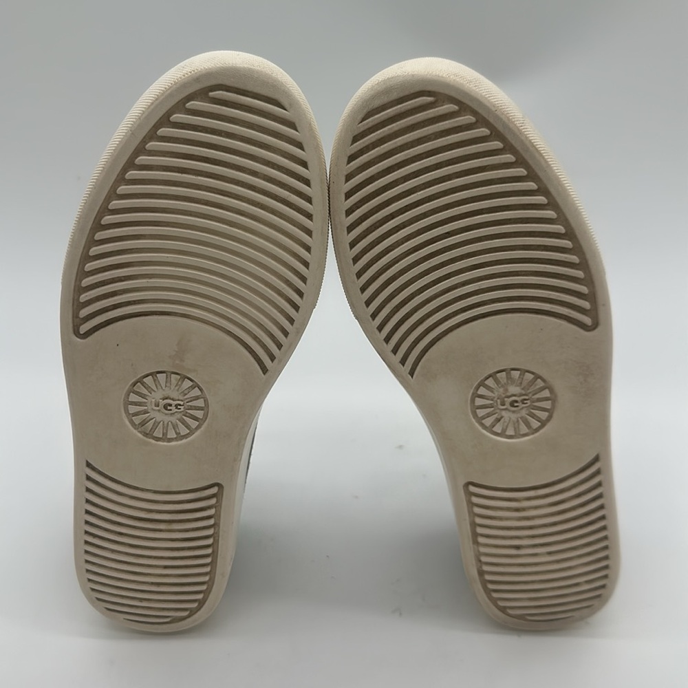 UGG Shoes Women 6.5 Abies Perforated Platform Slip On Sneaker 1108631 Gray Suede - Picture 12 of 14